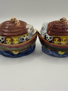 Noah's Ark Ceramic Salt and Pepper Shaker Set - Multicolor
